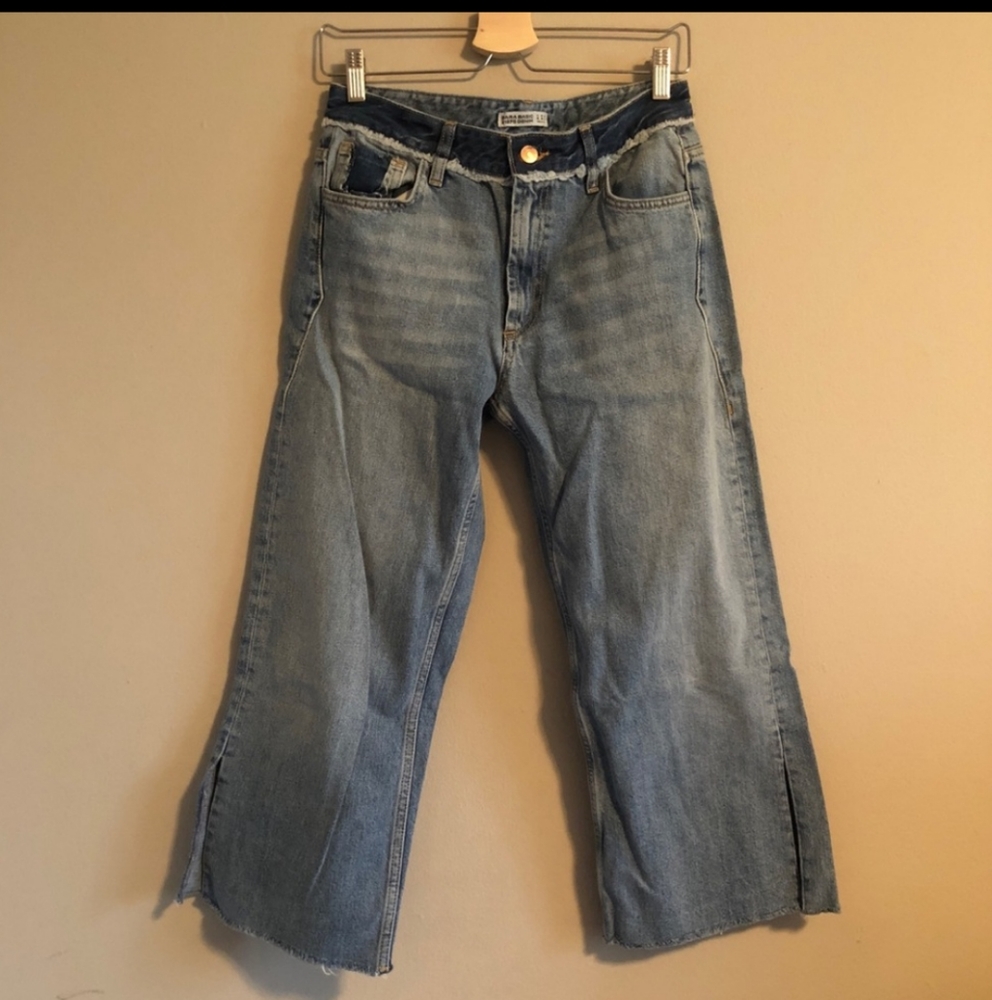 Zara 1975 Basic Denim Cropped Ankle Jeans
